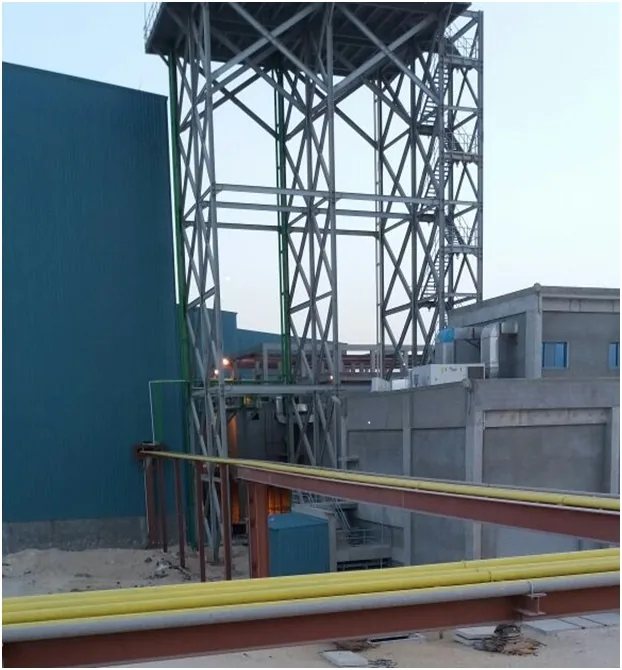 Erection of platform for water tank and installation of pipeline.