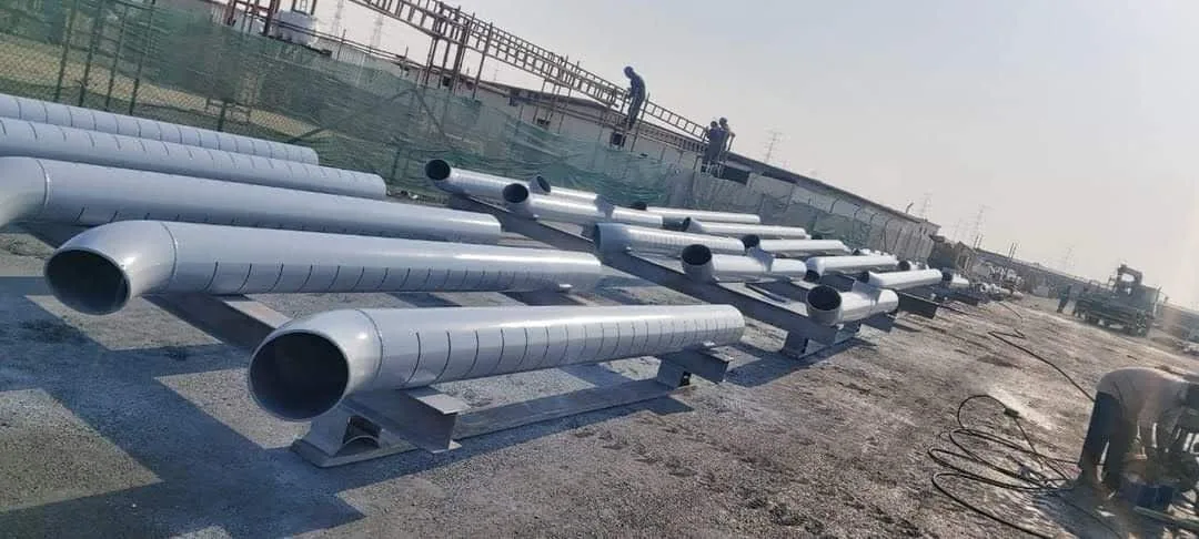 Fabricated line pipe and spools ready for erection.