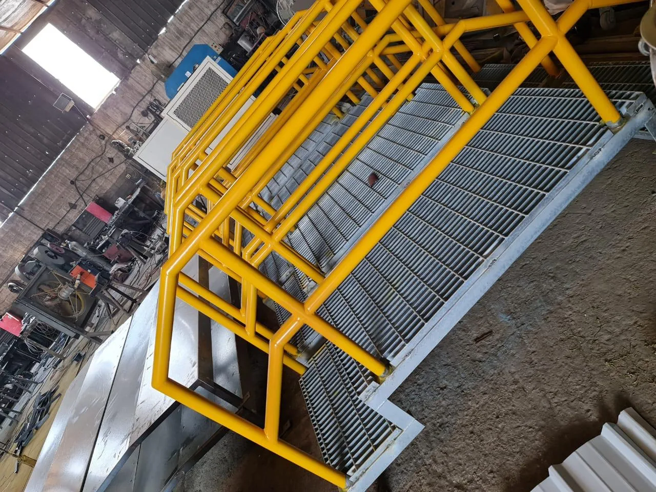 FRP platform and stair installation.