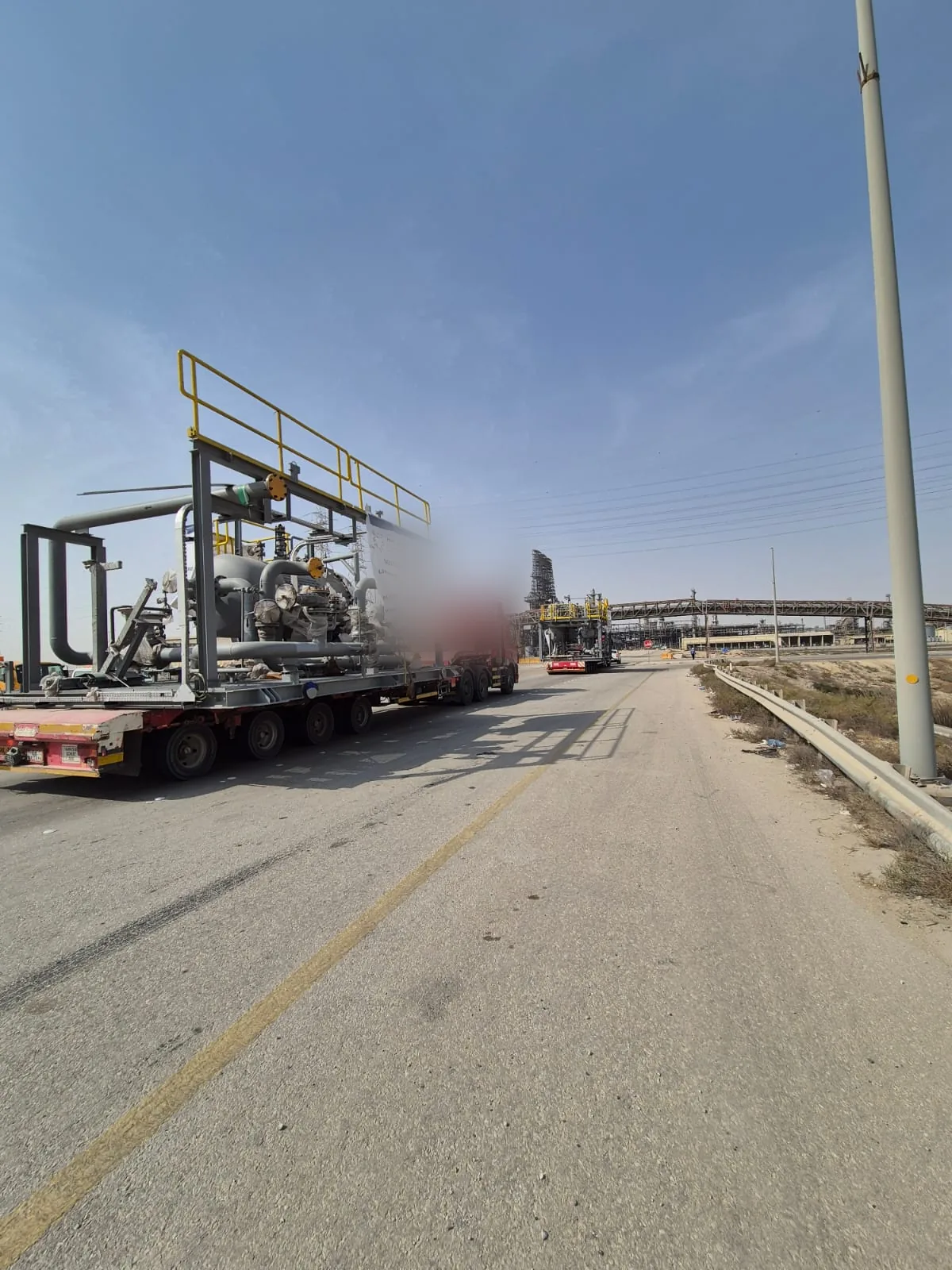 In transit to the client site
