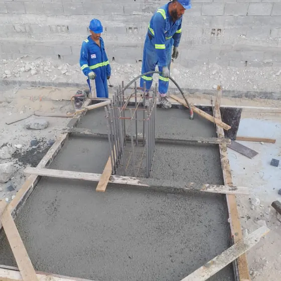 Reinforced concrete foundation works.