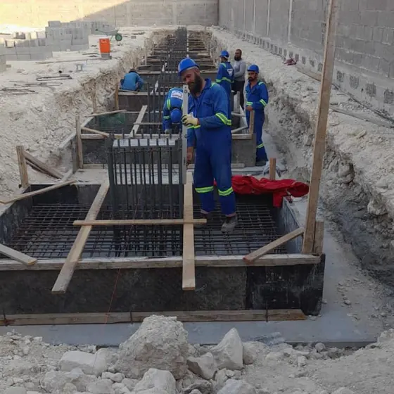 Concrete and reinforcement works.