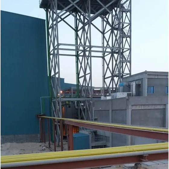 Erection of platform for water tank and installation of pipeline.