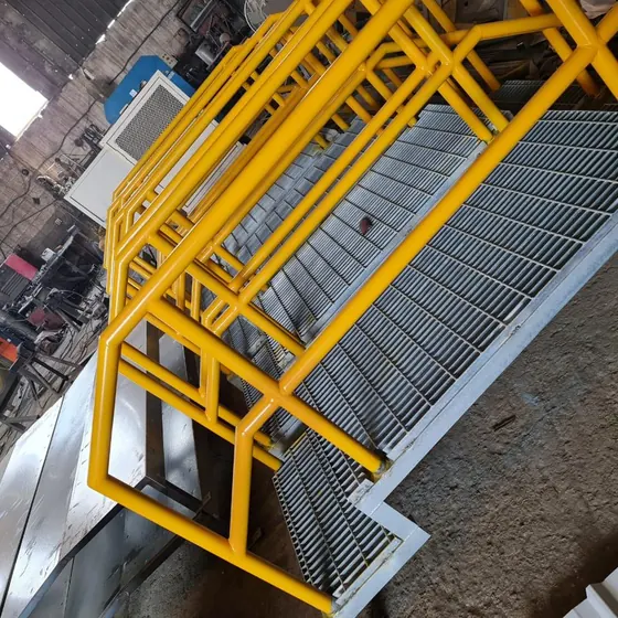 FRP platform and stair installation.