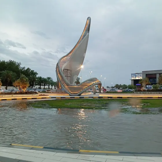 Architectural stainless steel sculpture.